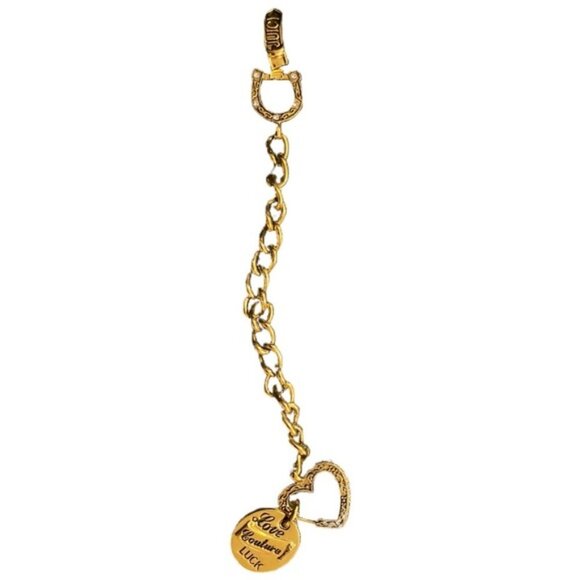 VTG Juicy Couture Womens Bracelet Lady Juicy Horseshoe Charm Gold Tone Chain 8" - Picture 9 of 9